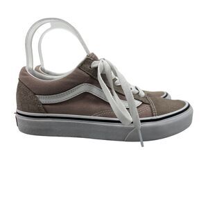 Vans Old Skool Shoes Womens 5.5 Taupe Suede and Canvas Lace Up Skate Sneaker
